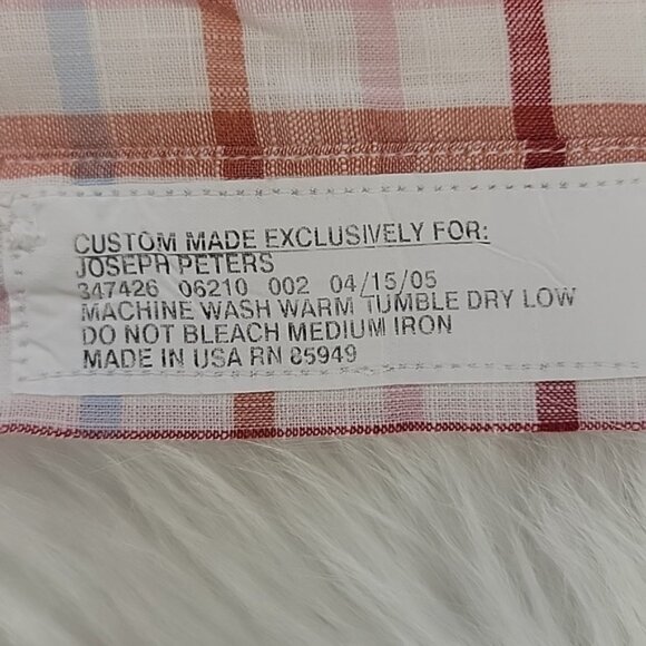 TOM JAMES EXECUTIVE COLLECTION Hand Tailored Plaid Windowpane Office Dress Shirt - Picture 6 of 10